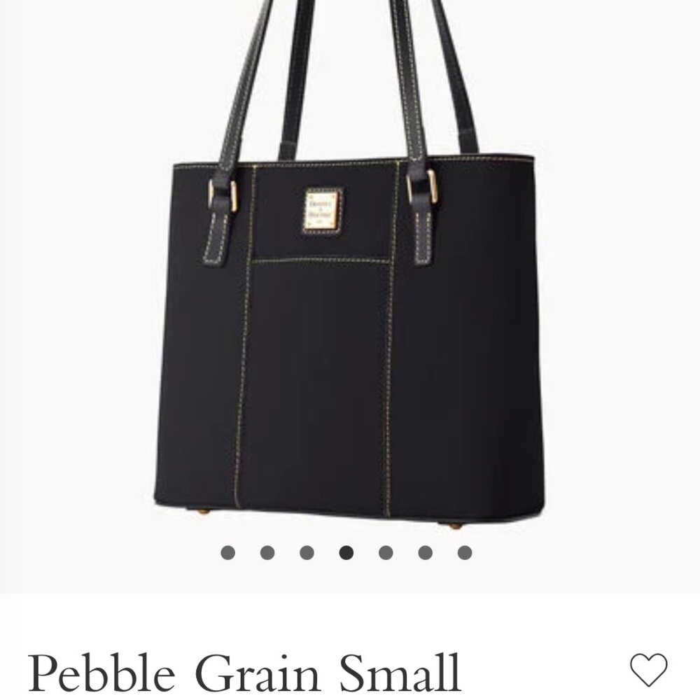 Dooney & Bourke Lexington Tote Black Pebbled Leather Zip Shopper Shoulder Bag